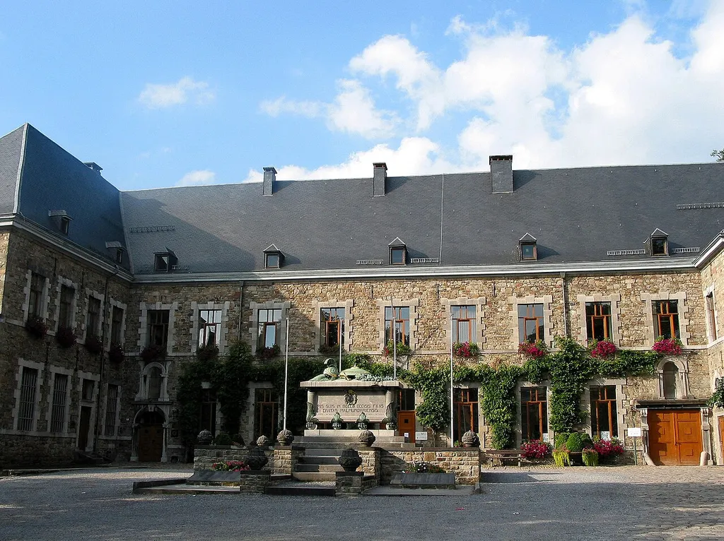 Malmedy (Belgium), buildings of the former monastery (XVIIIth century) and Memorial dedicated to the victims of the two world wars.