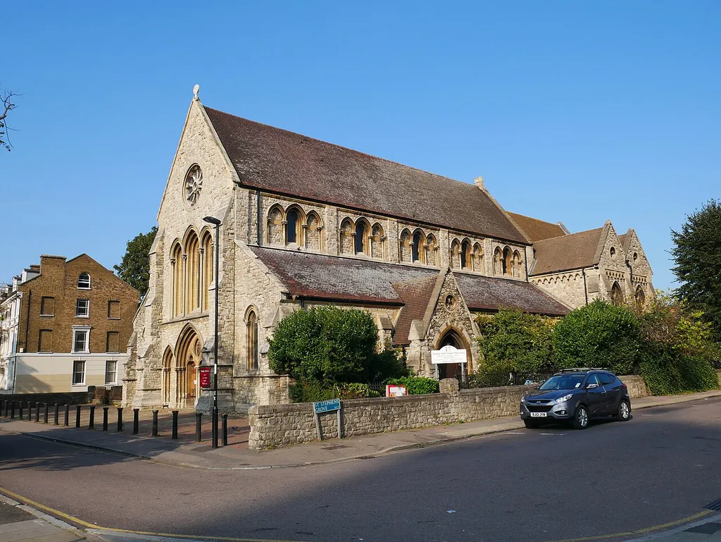 The Church of Saint Stephen in Lewisham as seen from the southwest.
