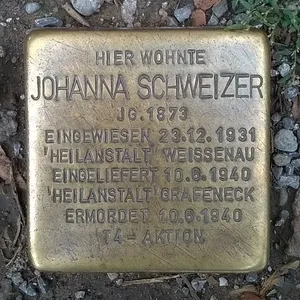 Stolperstein dedicated to Johanna Schweizer