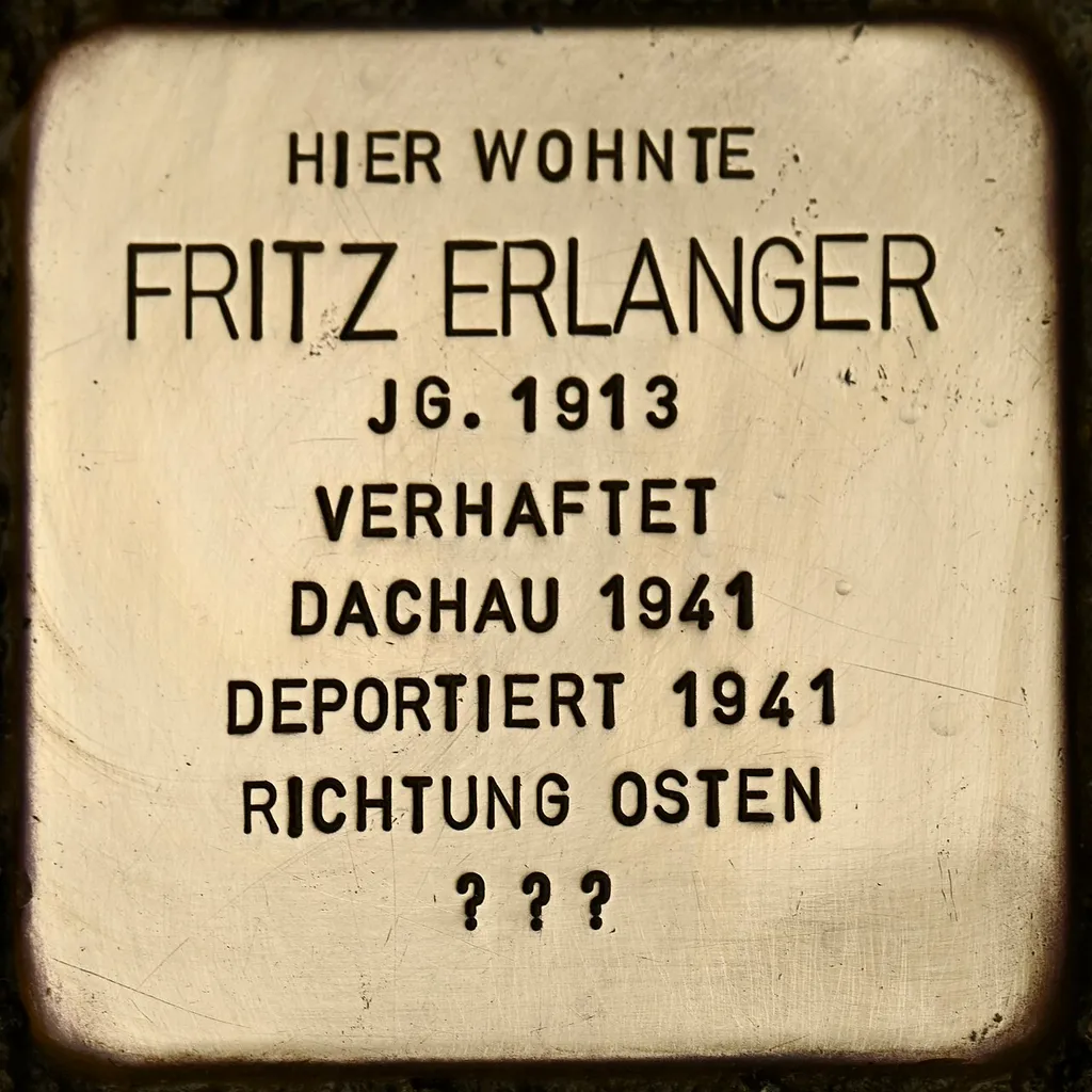 Stolperstein dedicated to Fritz Erlanger
