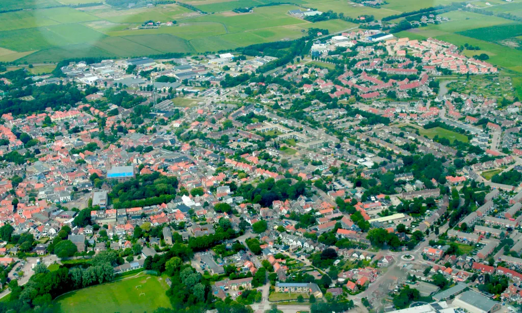 This is an aerial shot by myself above Den Burg, Texel, the Netherlands.