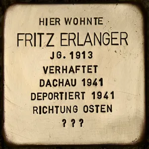 Stolperstein dedicated to Fritz Erlanger