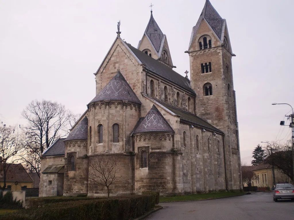 View to the Lébény church from East