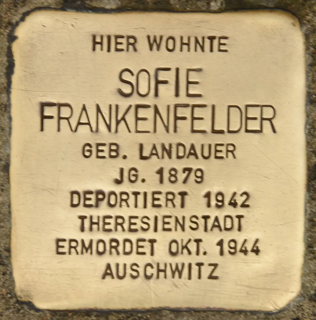 Stolperstein dedicated to Sofie Frankenfelder