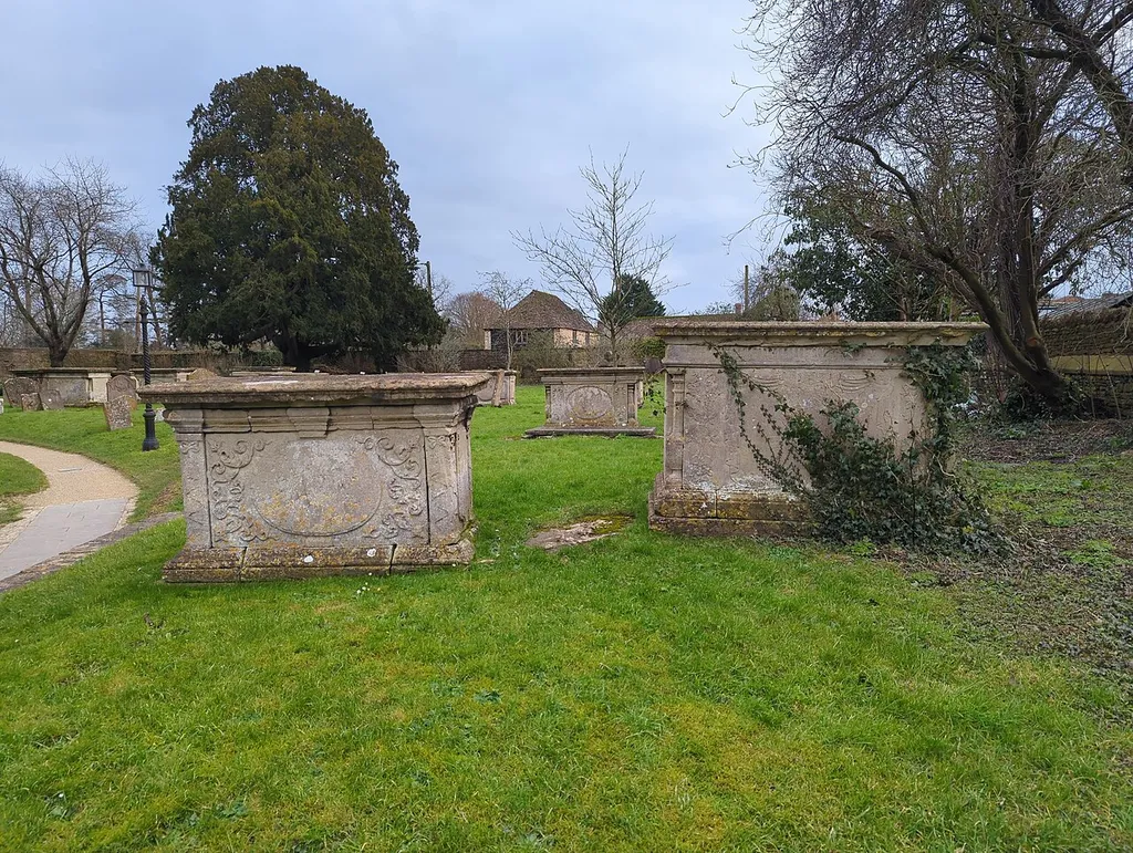 Two Monuments About 9 Metres West Of South Aisle Of Church Of St Cyriac (monument in Lacock, Wiltshire, England, UK)