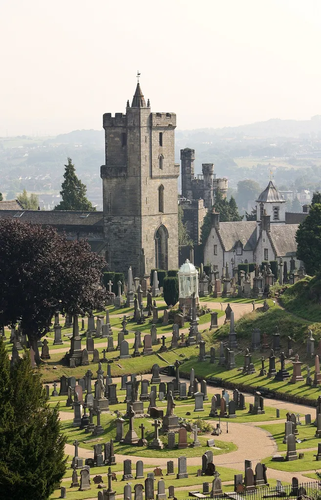 Church of the Holy Rude, Stirling, Scotland. View from Stirling Castle.