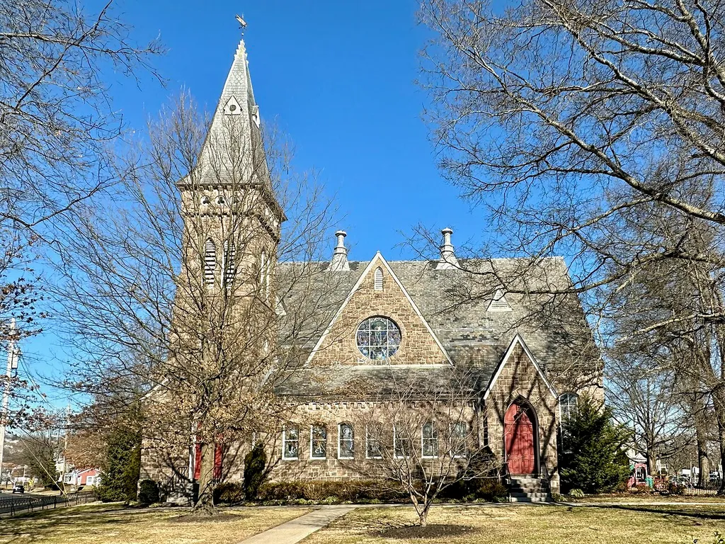 The Flemington Presbyterian Church in Flemington, New Jersey. Contributing property of the Flemington Historic District.
