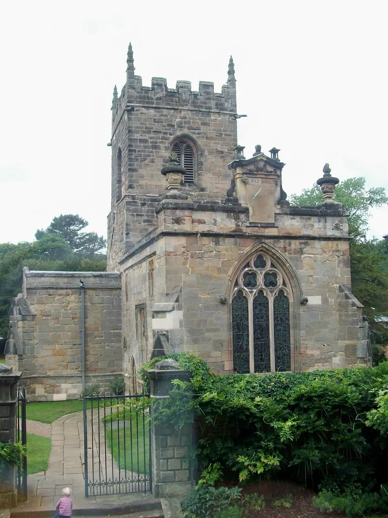 View of All Saints Church, Kedleston; from inside Kedleston Hall.