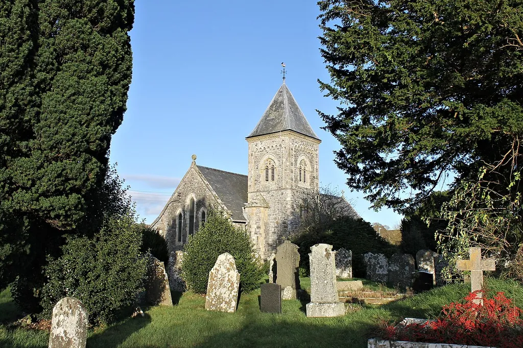 Nat Grid No: SO0869864302. Church of St Padarn , Llanbadarn Fawr, between Builth Wells and Newtown, Mid Wales. Erected in 1879, replacing a stone church here in the first half of the 12thC. See: https://en.wikipedia.org/wiki/Llanbadarn_Fawr,_Powys