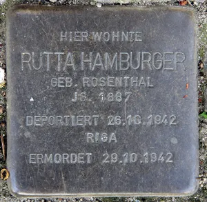 Stolperstein dedicated to Rutta Hamburger