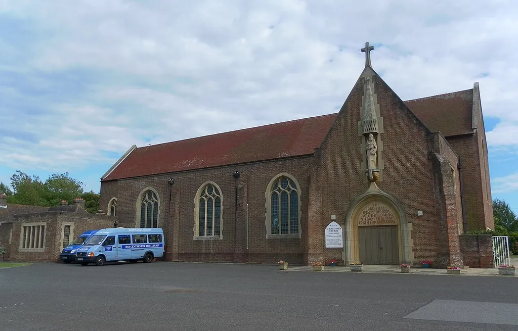 St Augustine's parish church, Bexhill-on-Sea, East Sussex, seen from the northwest