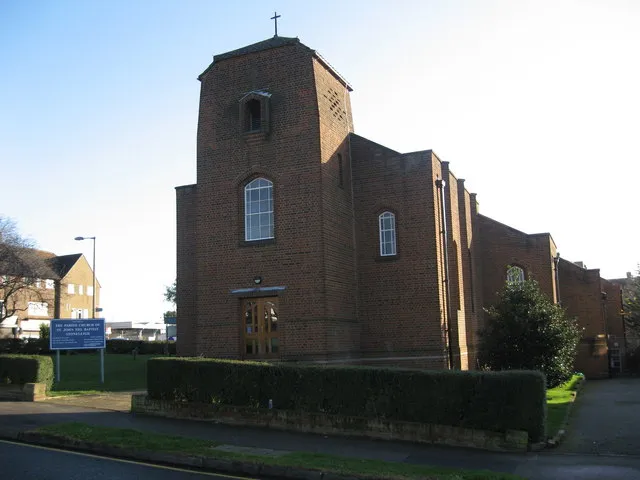 St John the Baptist's parish church, Stoneleigh Park Road, Stoneleigh, Epsom, Surrey, seen from the east