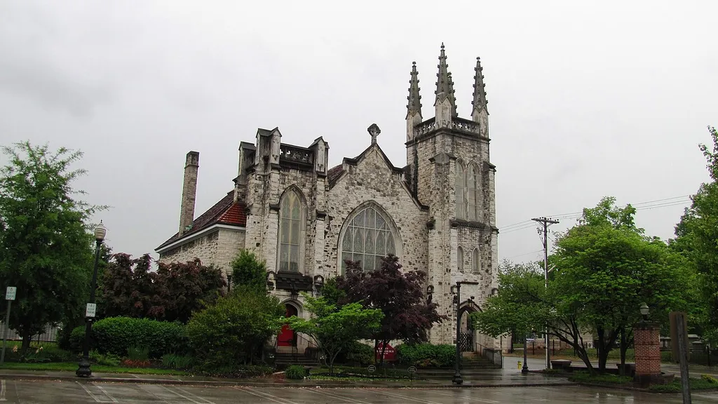 St. John's Lutheran Church in Knoxville, Tennessee, USA, built in 1913 and designed by Knoxville architect R.F. Graf.