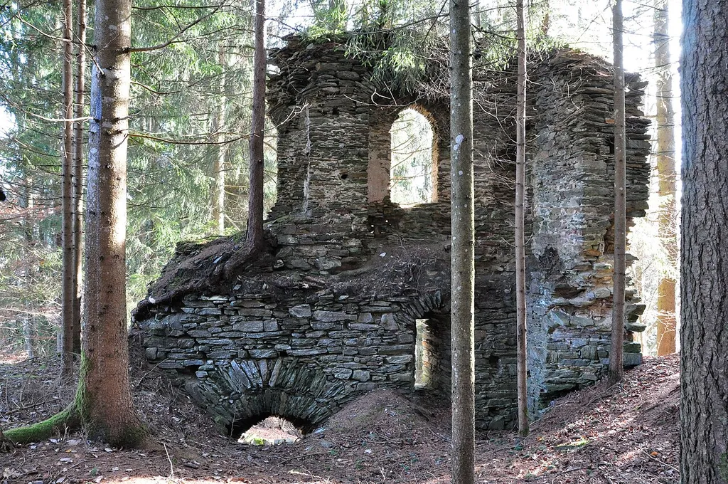 Castle ruin at Klatzenberg, municipality Himmelberg, district Feldkirchen, Carinthia / Austria / EU