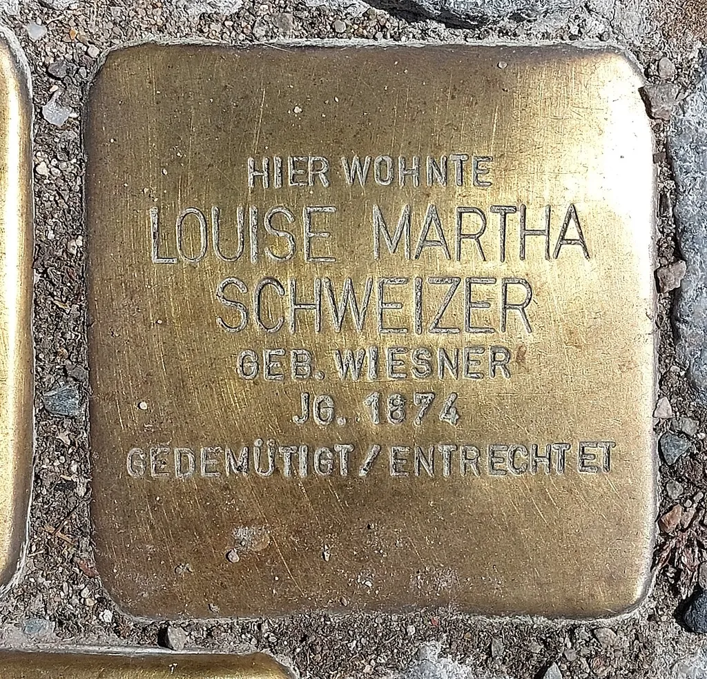 Stolperstein dedicated to Louise Martha Schweizer