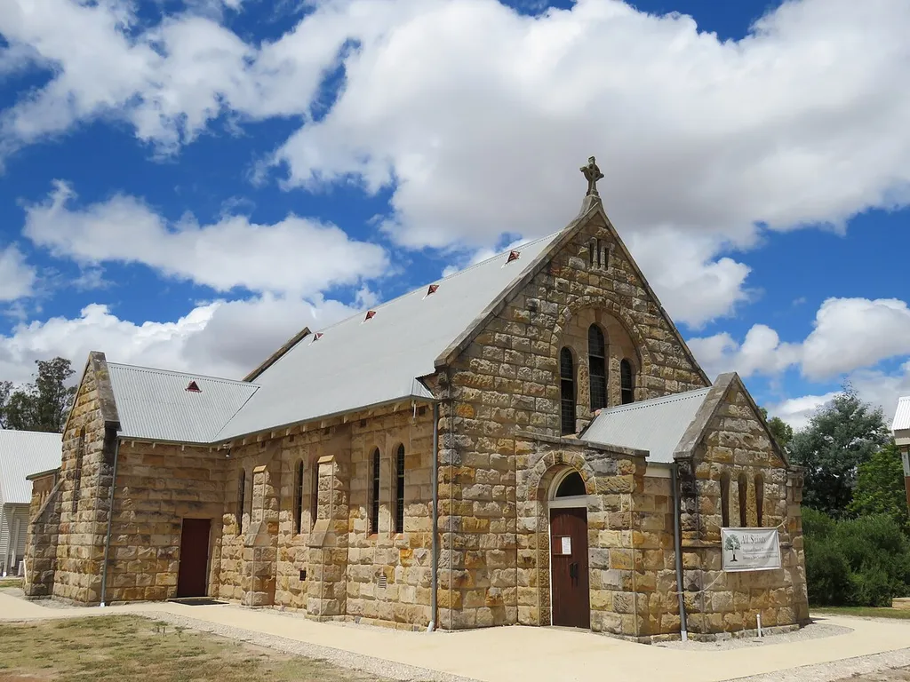 The state heritage listed All Saints' Anglican Church, Donnybrook, Western Australia.