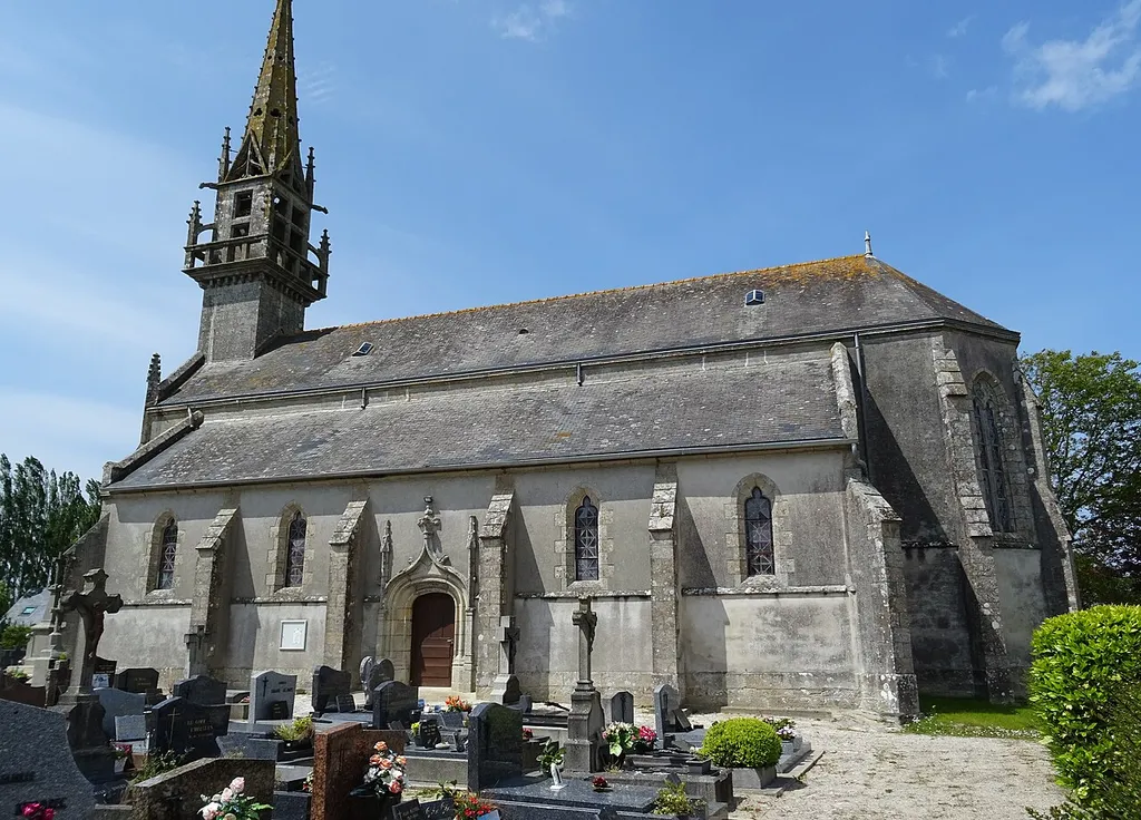 Guiler-sur-Goyen ː l'église paroissiale Saint-Justin (vue latérale sud).