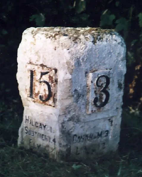 Old Milestone by the former A10, Fordham parish