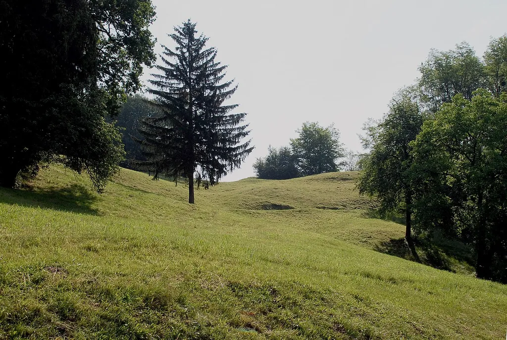 Pitschgau, Gemeindeteil Bischofegg, Steiermark, Österreich: Gelände der Turmburgsiedlung This media shows the protected monument with ObjektID 3916 in Austria. (Commons, de, Wikidata)
