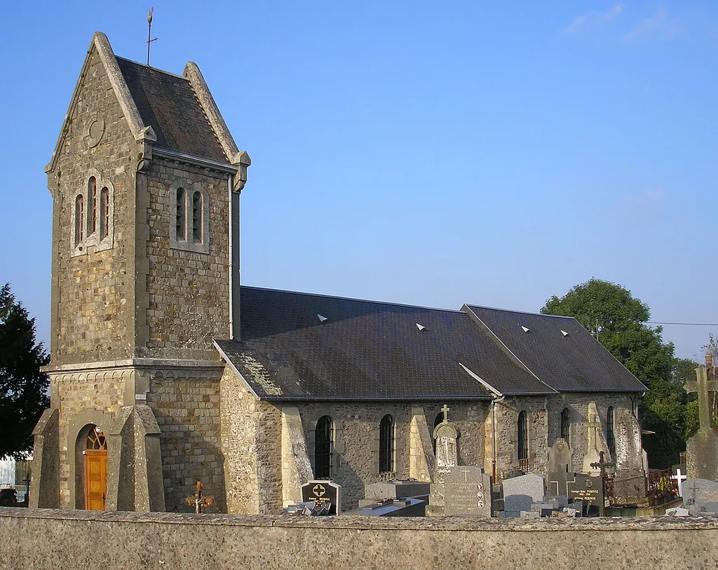 La Bigne (Normandie, France). L'église Saint-Marcouf.