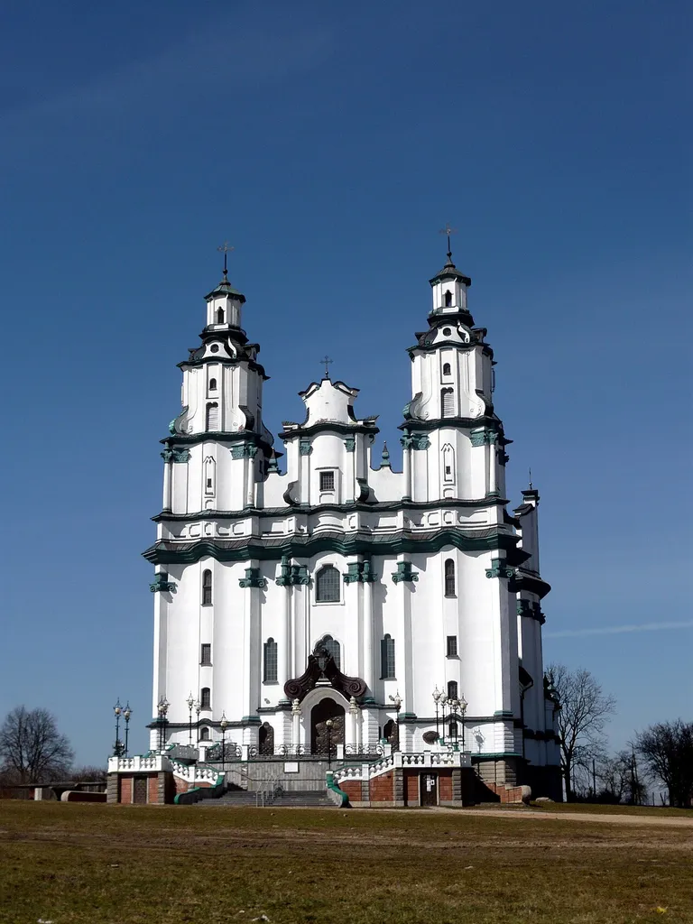 Białystok – parish church of the Resurrection of Our Lord, built in 1991–1996. Replica of the demolished church in Berezwecz, Belarus, designed by Johann Christoph Glaubitz