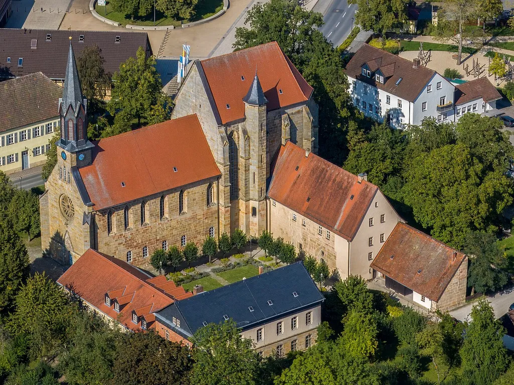 Sonnefeld Monastery, aerial view