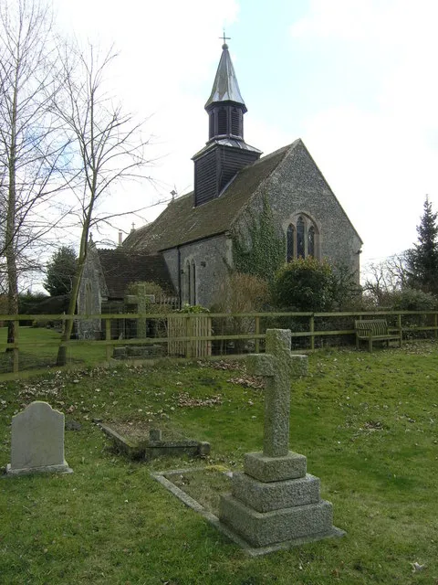 Former parish church of St Swithin, Patney, Wiltshire, seen from the northwest. Once a medieval church, it was rebuilt 1876–78, made redundant in the 20th century and converted into a house in 1997.