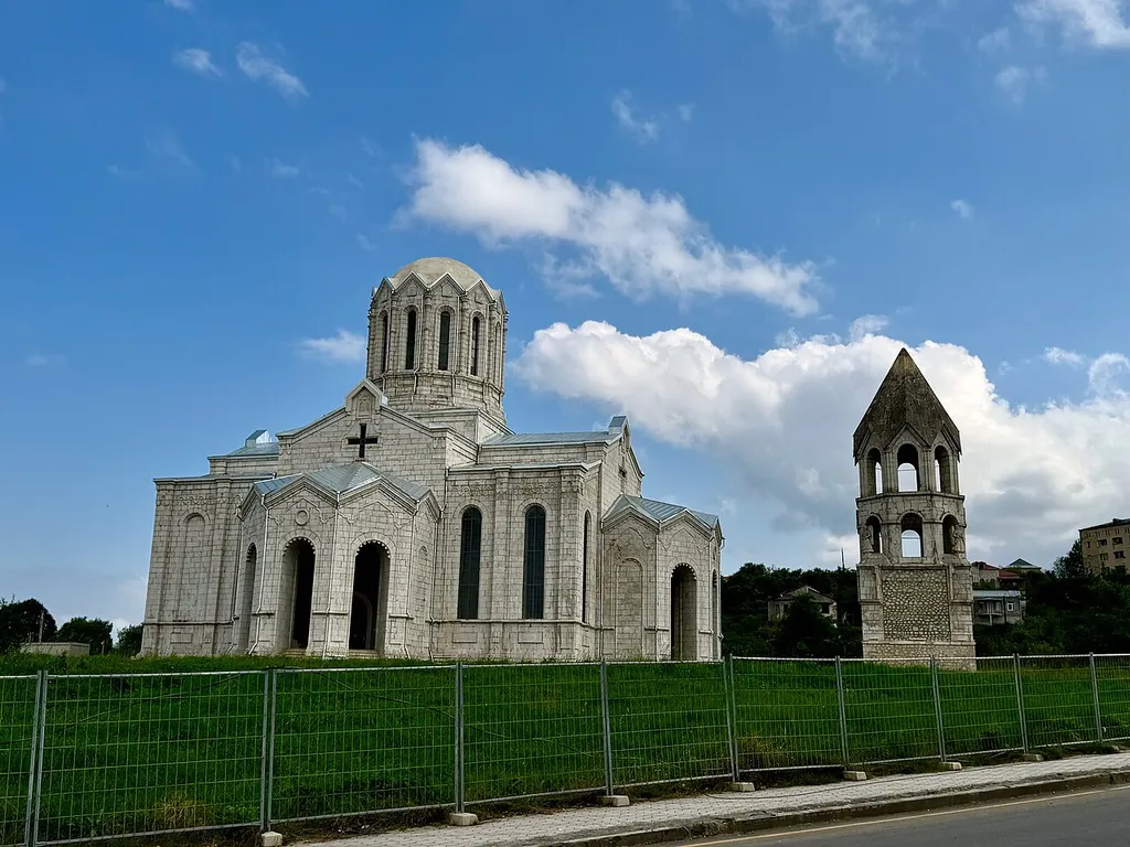 Qazançı (Ghazanchetsots) Cathedral in the city of Şuşa, Azerbaijan, August 2024.