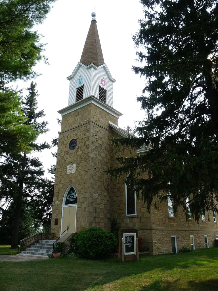 Salem Evangelical Church in Plain, Wisconsin was built in 1875 by rural Swiss immigrants. It burned and was rebuilt in 1904. Today it is listed on the National Register of Historic Places.