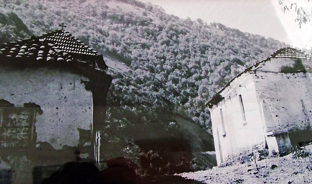St. Elijah the submerget church in Globočica before submerging. Macedonia