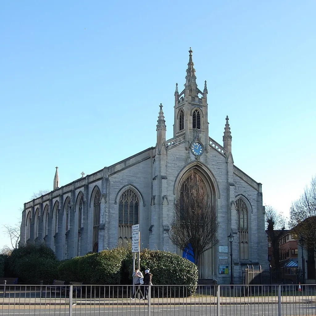 All Saints Church, Church Street, Landport, City of Portsmouth, England. An early 19th-century Anglican church near the dockyard, serving a densely populated inner-city area.