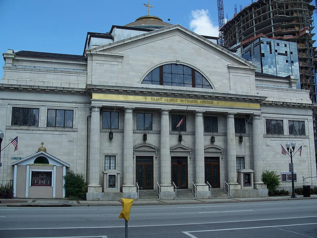 Former 1st Church of Christ Scientist, now a Greek Orthodox Church, in Orlando, Florida