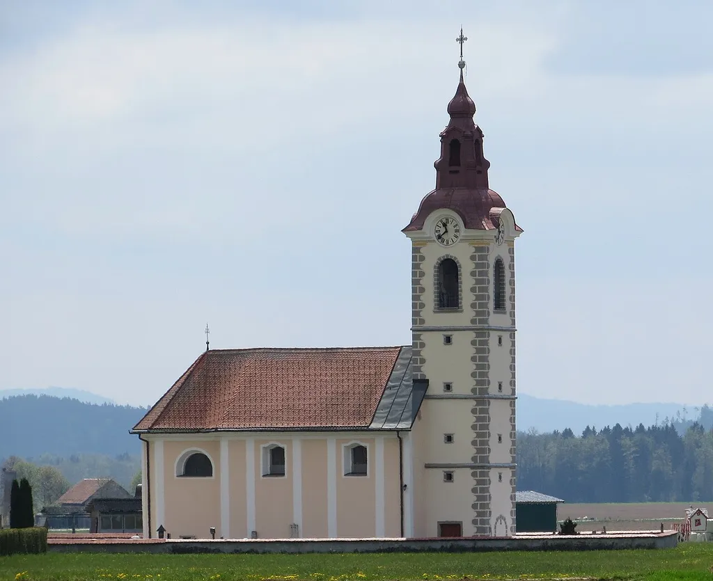 Saints Simon and Jude Church in Spodnji Brnik, Municipality of Cerklje na Gorenjskem, Slovenia