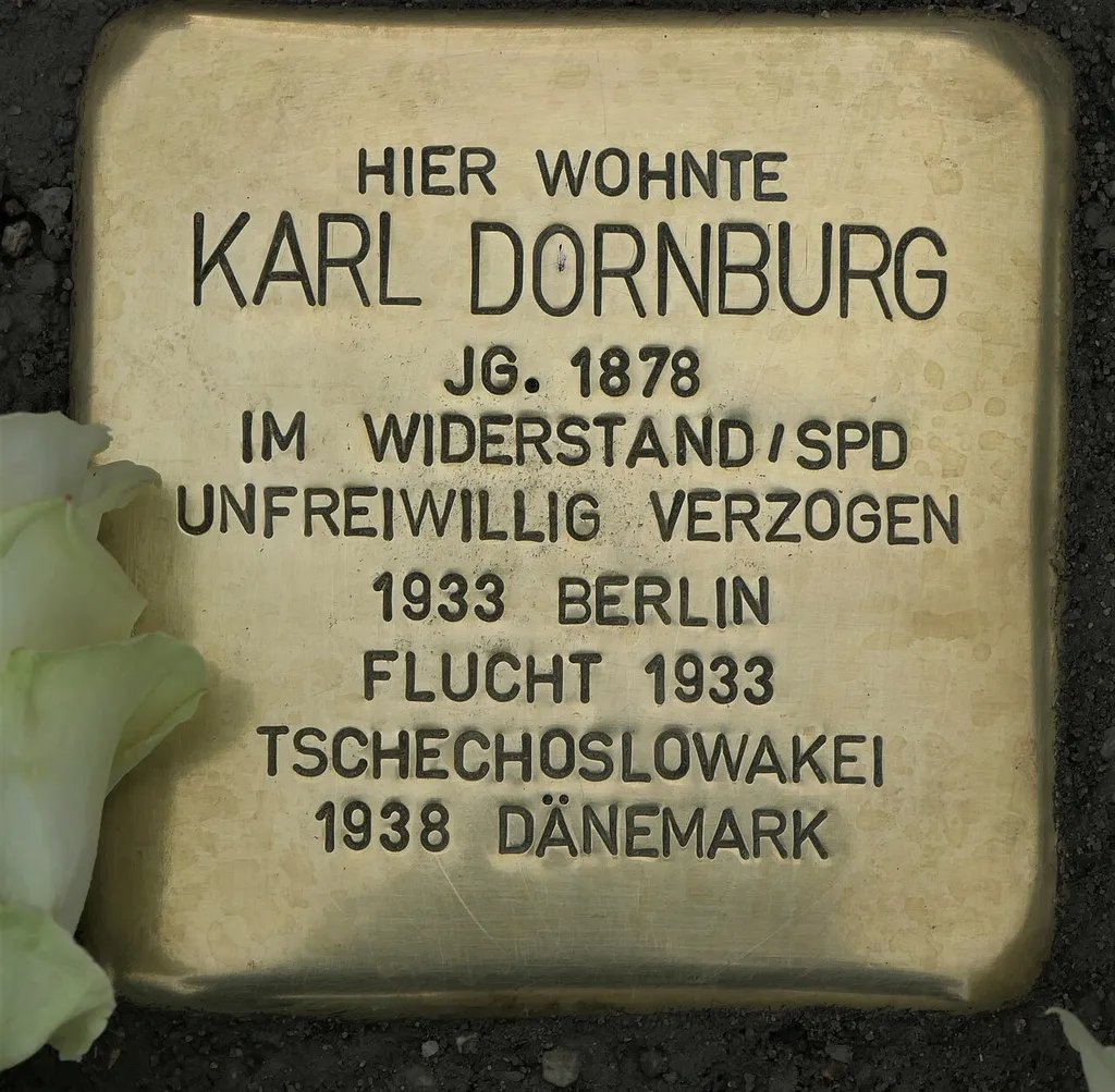 Stolperstein dedicated to Karl Dornburg