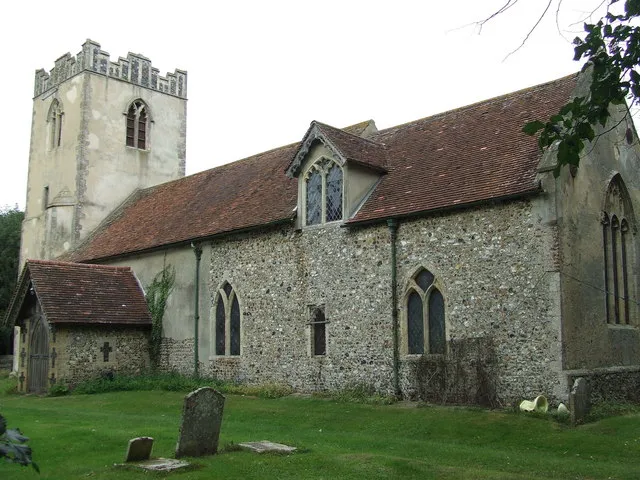 St Nicholas' parish church, Wattisham, Suffolk, seen from the southeast