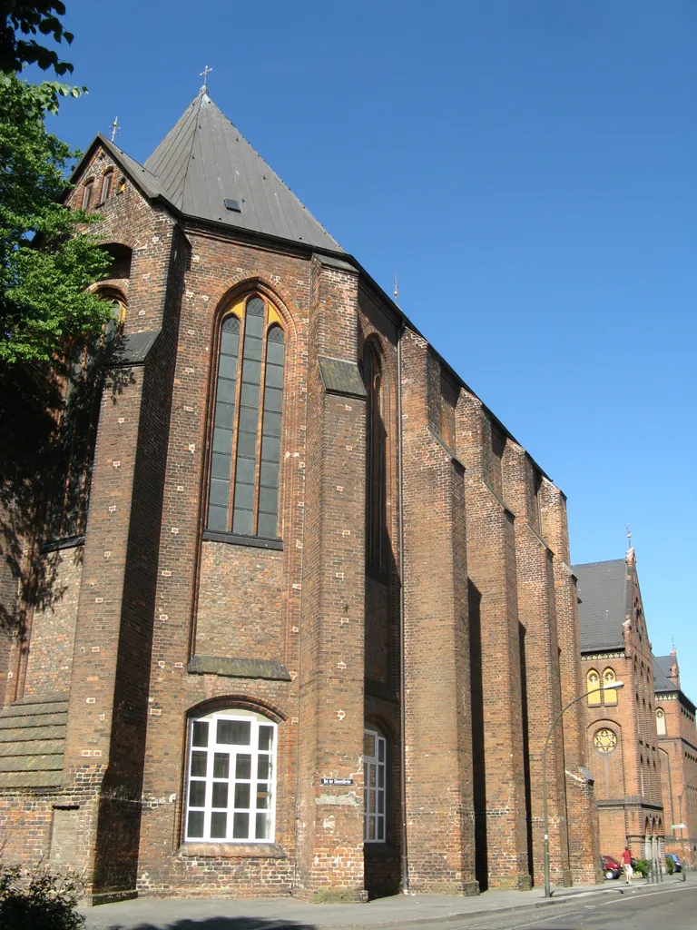 Former Monastery church, today: gymnasium and auditorium of Goethe-school in Wismar, Mecklenburg-Vorpommern, Germany