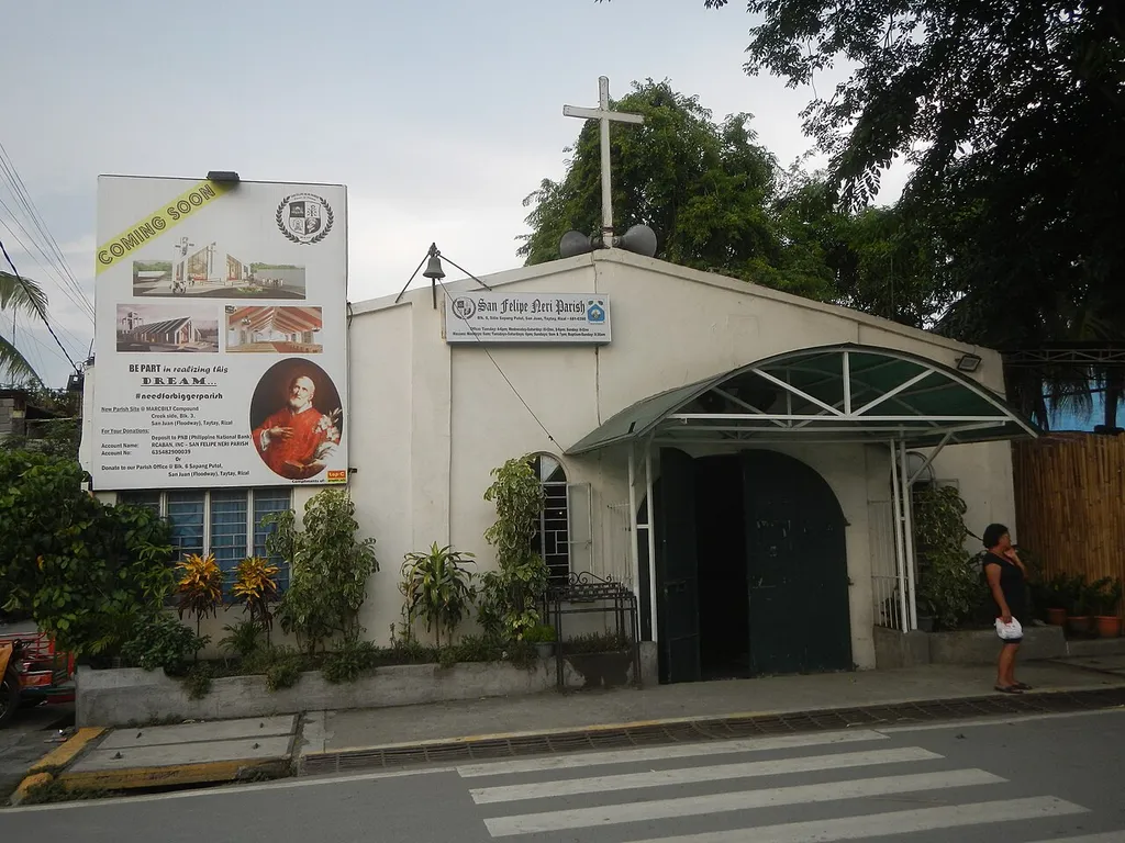 Casimiro A. Ynares, Sr. Boulevard (Taytay, Rizal) Samsung excavators Samsung MX3 W.A. Barkadahan Bridge II Taytay River &amp; Panghulo River (San Juan, Taytay, Rizal) 245-lineal meter bridge Laguna Lake Highway formerly known as C-6 Road P114.35 million Roman Catholic Diocese of Antipolo San Felipe Neri Parish Church (Sapang Putol, San Juan, Taytay, Rizal) Barangay San Juan 14°33'29"N 121°8'5"E Taytay, Rizal (Note: Judge Florentino Floro, the owner, to repeat, Donor Florentino Floro of all these photos hereby donate gratuitously, freely and unconditionally all these photos to and for Wikimedia Commons, exclusively, for public use of the public domain, and again without any condition whatsoever).