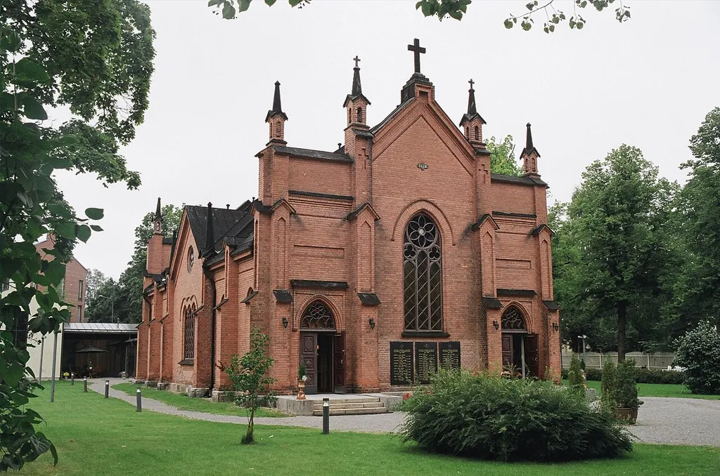 The church of Finlayson in central Tampere, Finland. Designed by architect F. L. Calonius, the church was constructed in 1879 for the personnel of the Finlayson textile factory.