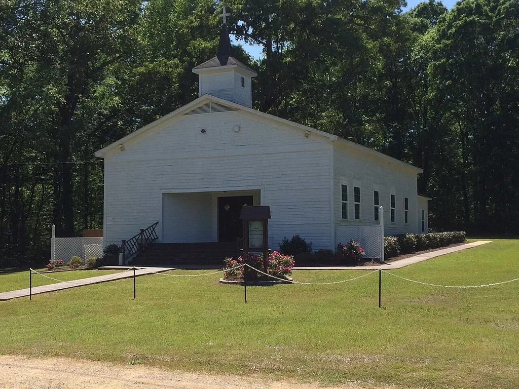Founded in 1890, Blue Springs Methodist Church once served the Fourmile community in Shelby County, Alabama. The church closed in 2004 and was formerly operated as a wedding chapel.