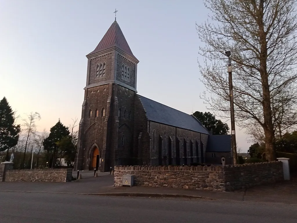 Raheen Roman Catholic Church in Co. Laois. The cemetery is just across the road. There used to be a mass pit in Raheen a little further up the hill with great views, but only a memorial stone remains.