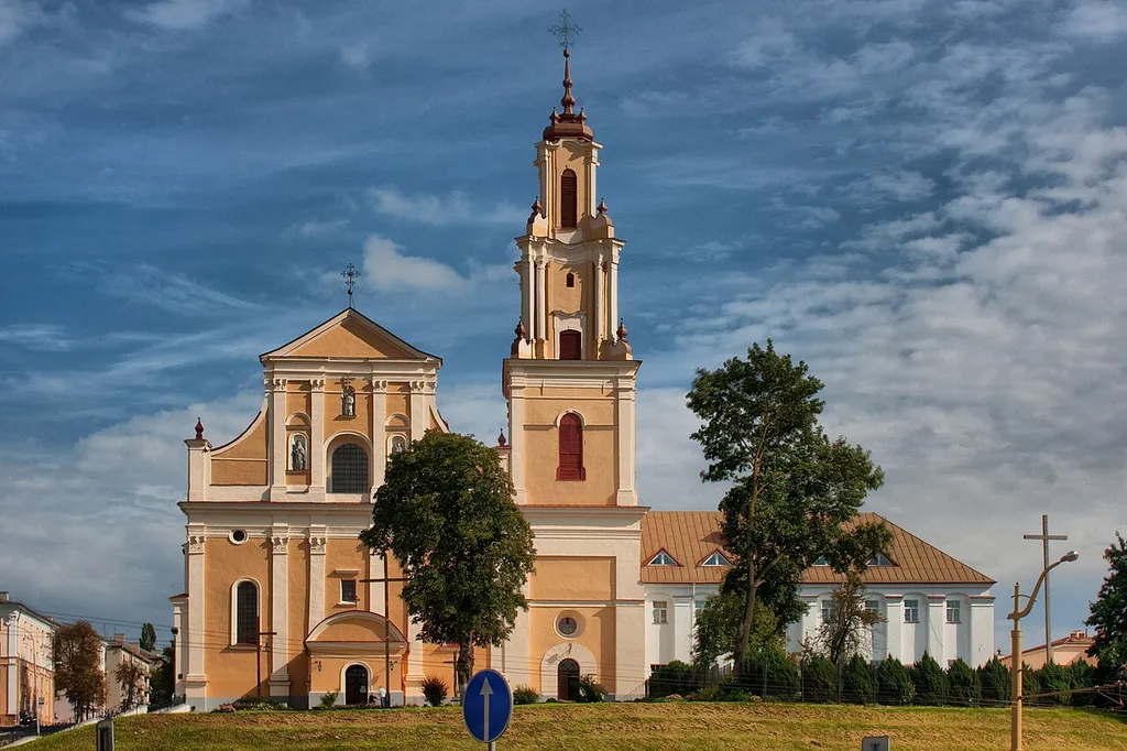 Catholic Church of the Discovery of the Holy Cross, and the former Bernardine monastery complex. Grodno, Belarus.