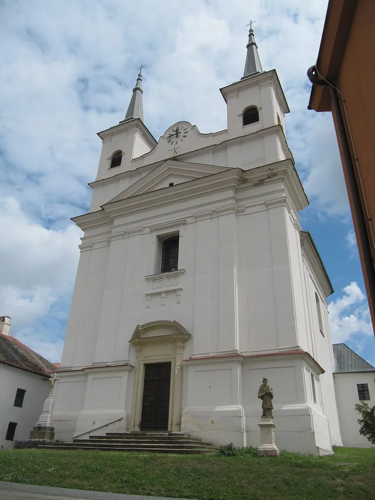 Drnholec in Břeclav District, Czech Republic. Trinity Church.