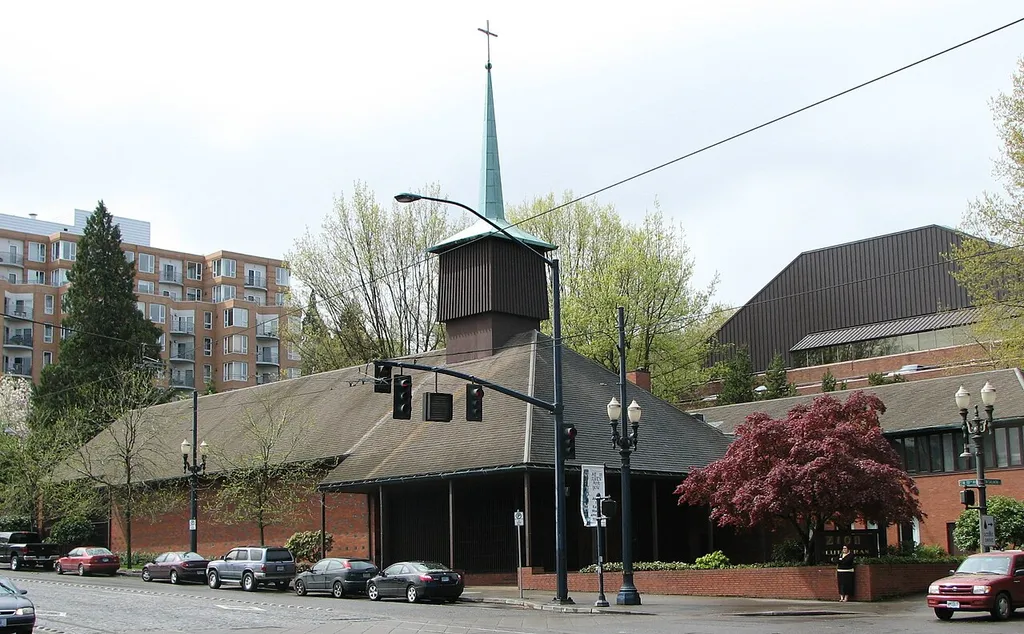 Zion Lutheran Church, in Portland, Oregon, United States, is listed on the US National Register of Historic Places. This is an image of a place or building that is listed on the National Register of Historic Places in the United States of America. Its reference number is 96000169 (Wikidata).