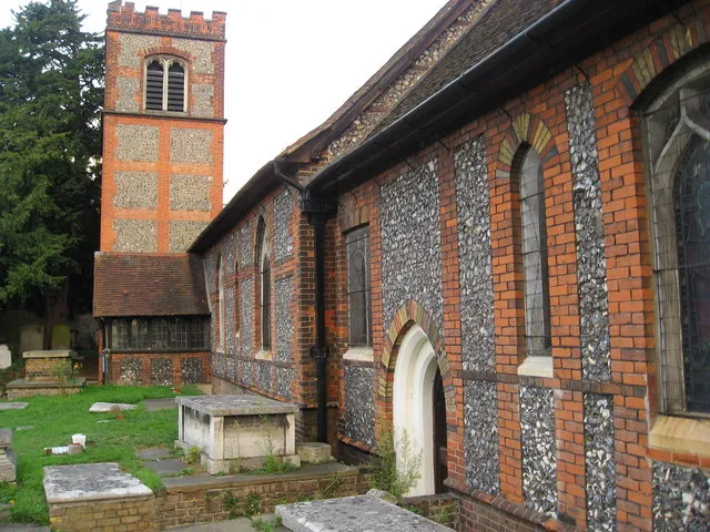 South side of the parish church of St Mary the Virgin, Norwood Green, Middlesex, seen from the east