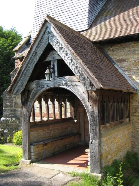 14th-century south porch of St Mary Magdalene's parish church, Himbleton, Worcestershire