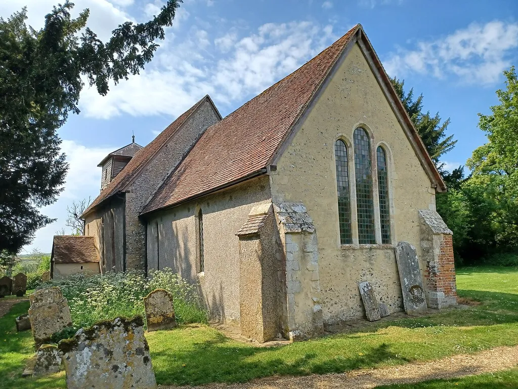 St. Michael's Church, Up Marden, West Sussex, England. 13th century, chancel arch repaired in 16th century. Grade I listed.