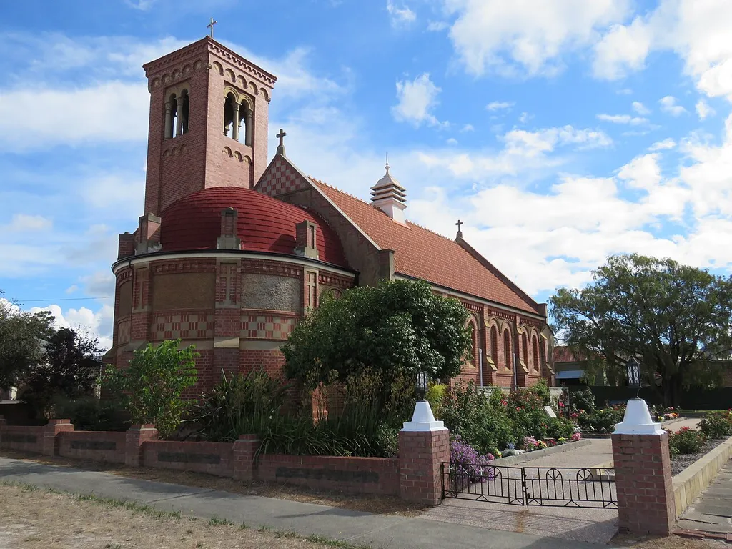 The state heritage listed All Saints' Anglican Church, Collie, Western Australia.