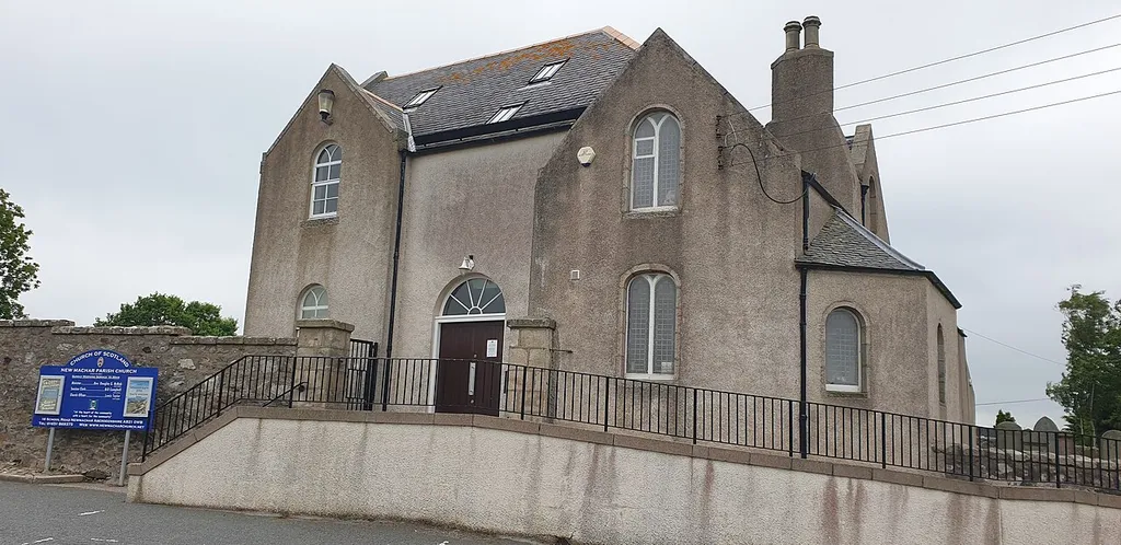 New Machar Church is a late 18th century building and part of the Church of Scotland with and extension built in 2006-2007.