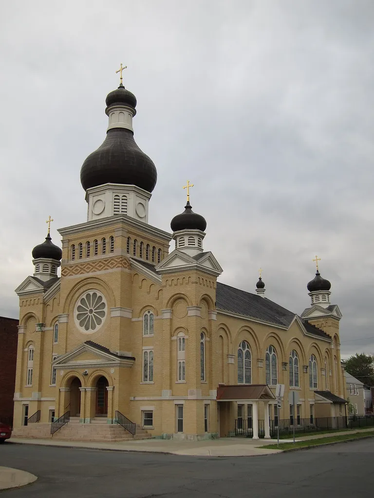 Saint Nicholas Ukrainian Catholic Church (Watervliet, New York) - front looking northeast