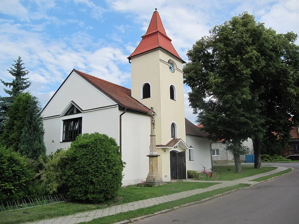 Kněžpole in Uherské Hradiště District, Czech Republic. St. Anne-church.